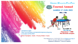 16 juin 2023 – TOURNOI ANNUEL PING PONG – MAULETTE
